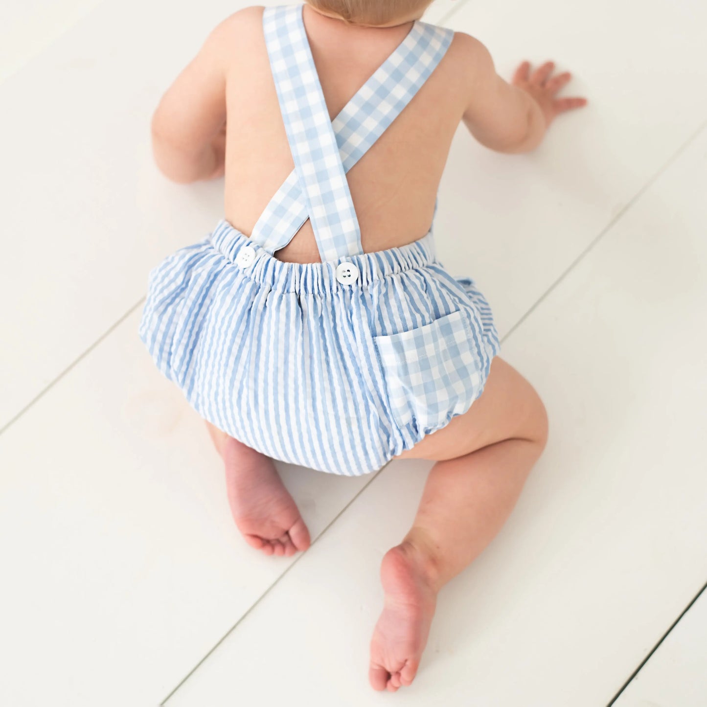 Smocked Blue First Birthday Bubble - Latchkey