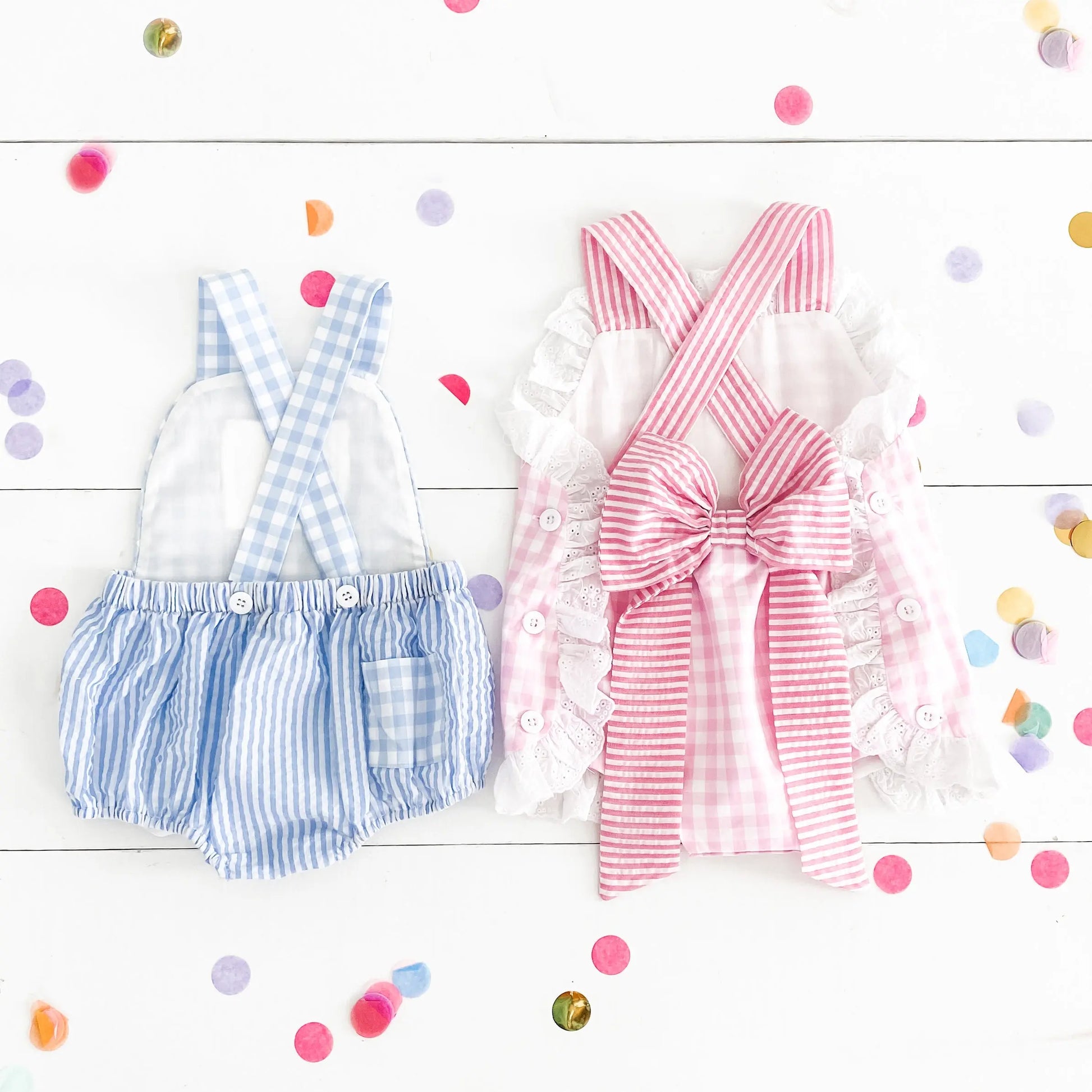 Smocked Blue First Birthday Bubble - Latchkey