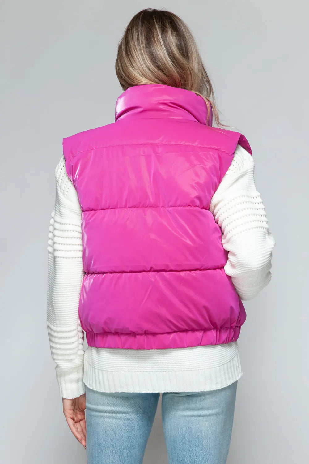 Snobbish Fine Fur Lining Quilted Vest Trendsi