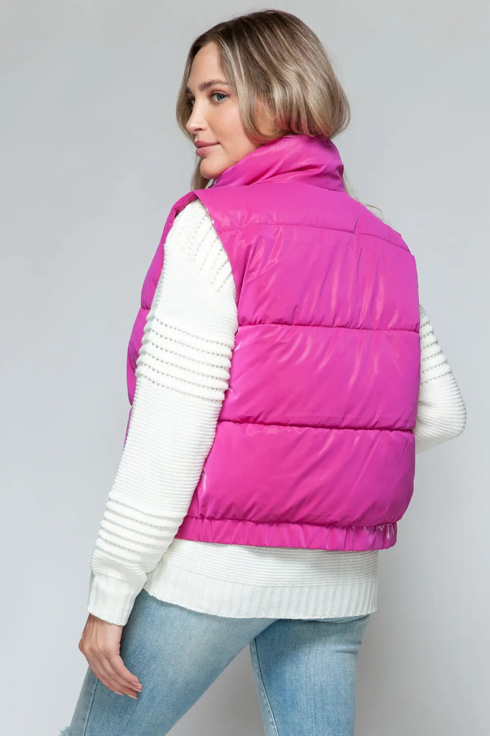 Snobbish Fine Fur Lining Quilted Vest Trendsi