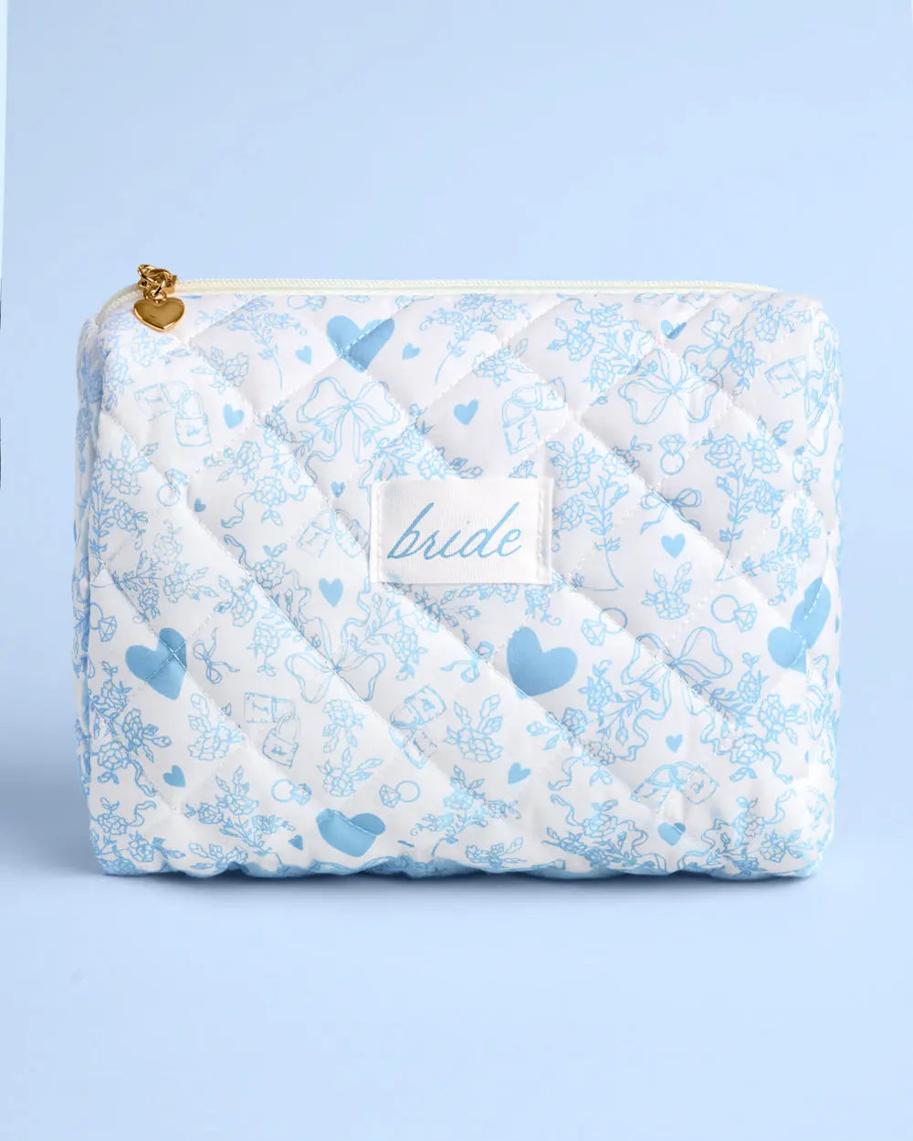 Something Blue Bag - quilted cosmetic bag xo, Fetti