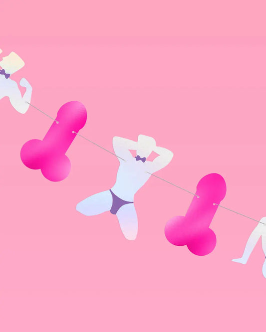Sorry Mom Banner - iridescent + pink foil banner xo, Fetti