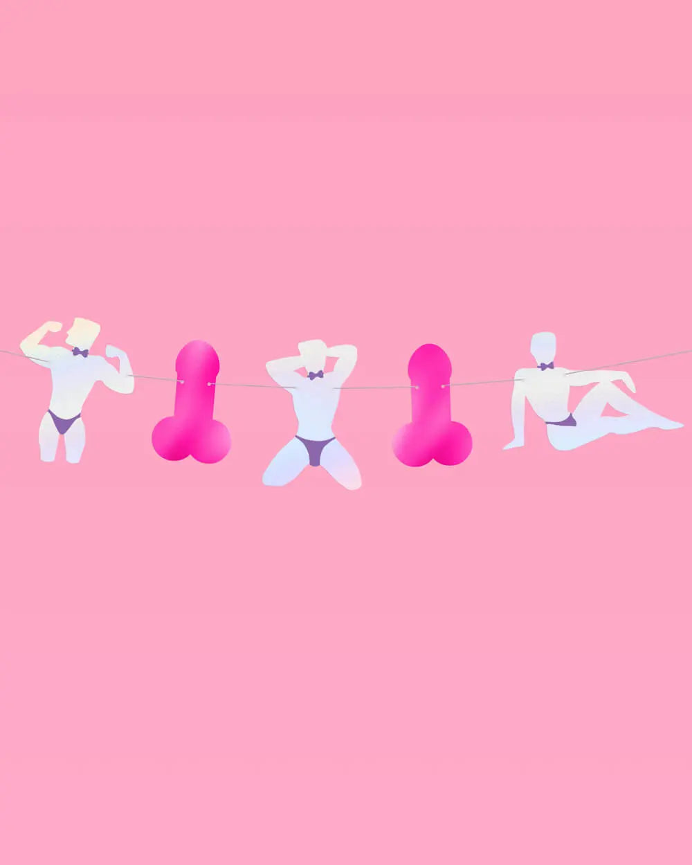 Sorry Mom Banner - iridescent + pink foil banner xo, Fetti