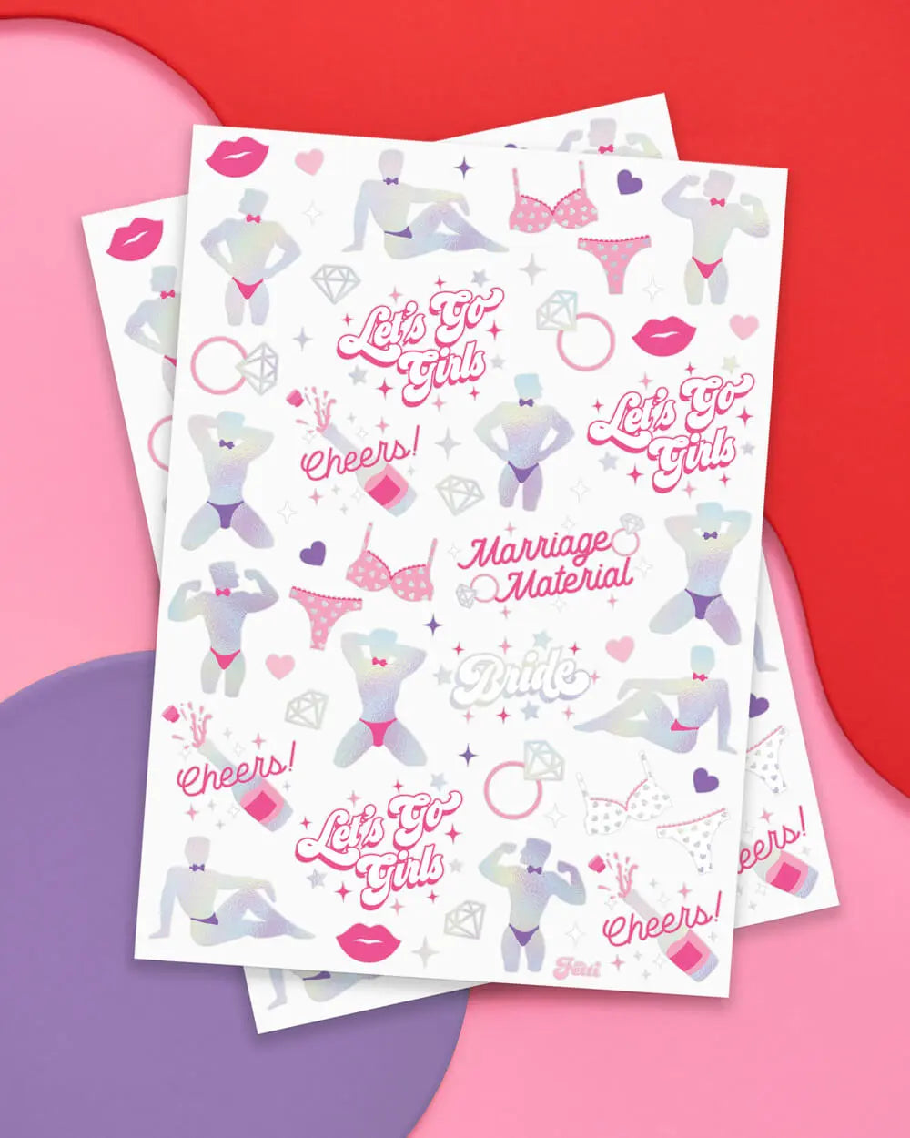 Sorry Mom Tats - 56 foil temporary tattoos xo, Fetti