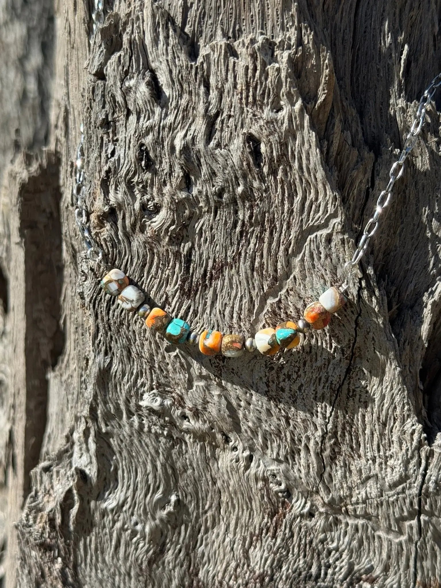 Spiny Oyster Turquoise Beaded Chain Necklace Wild Junkie