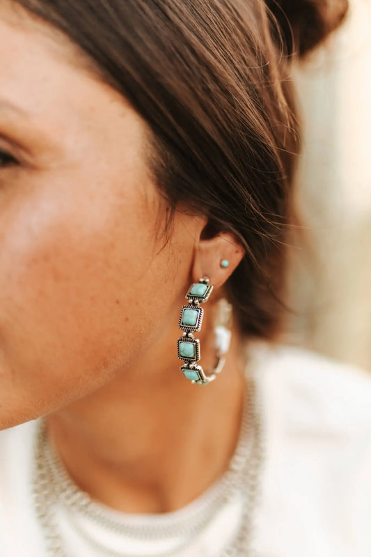 Square Concho Hoop Earrings Wild Junkie