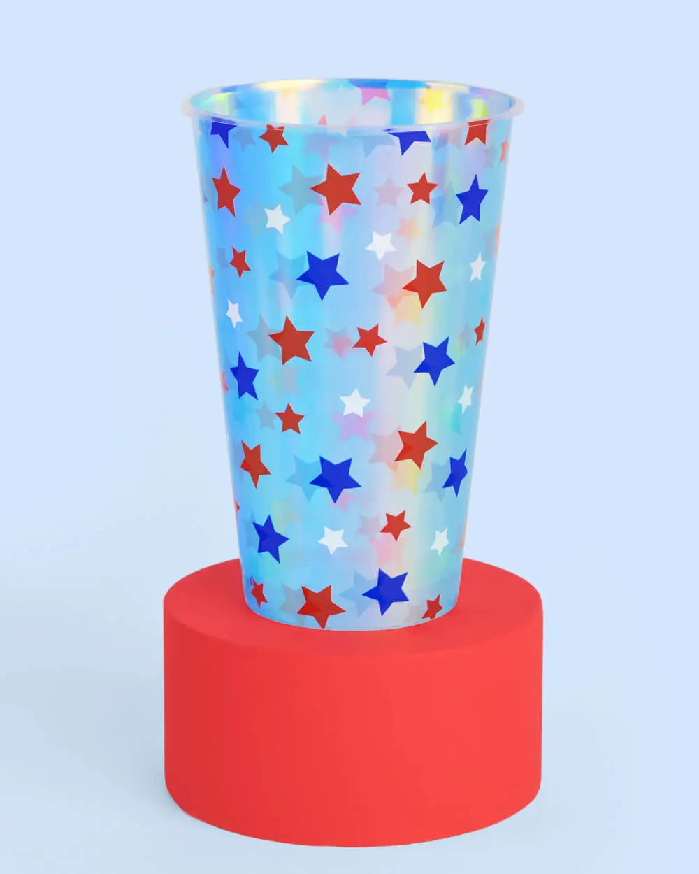 Stars & Stripes Cups - 16 iridescent 16 oz cups xo, Fetti