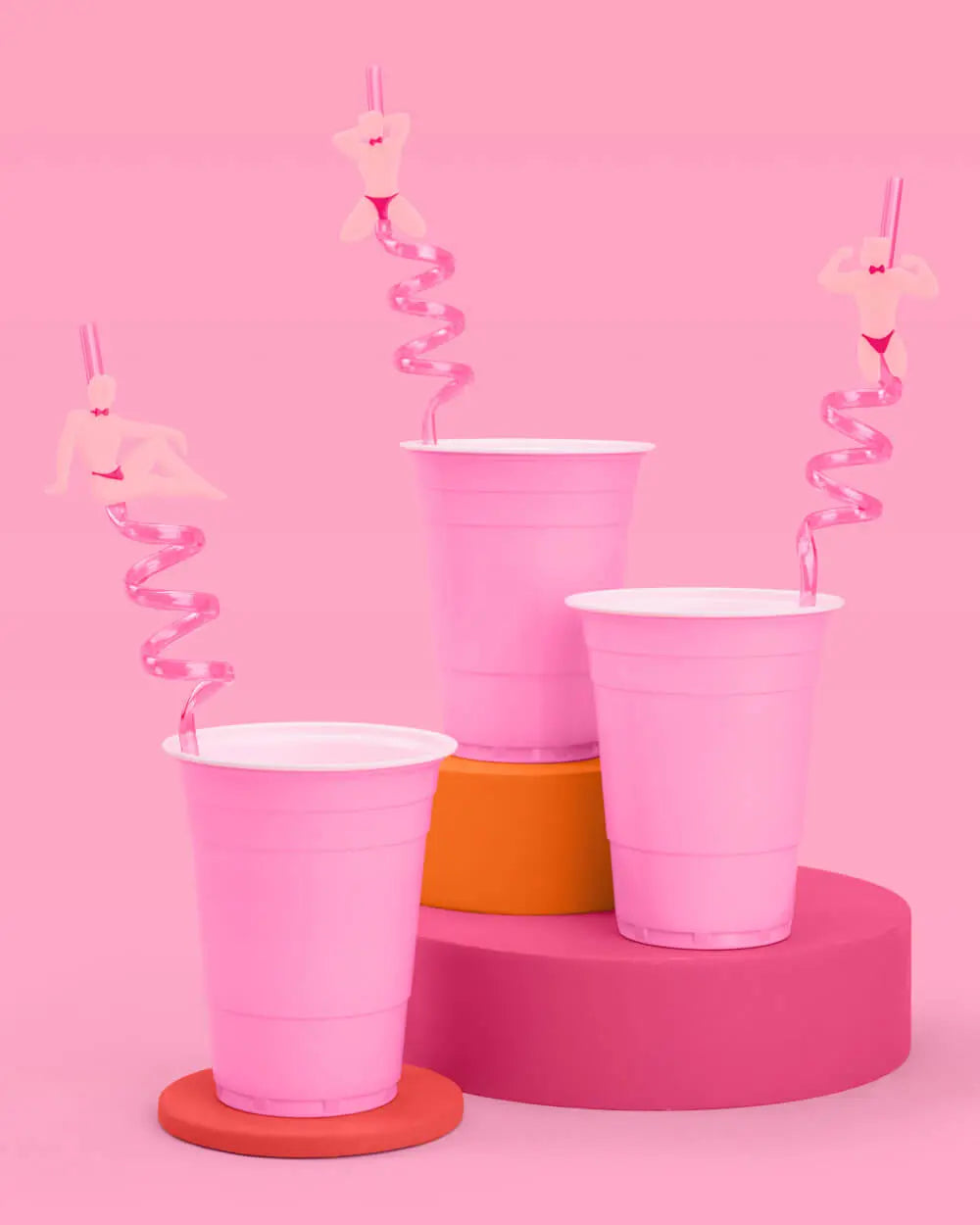 Strip Tease Straws - 12 reusable straws xo, Fetti