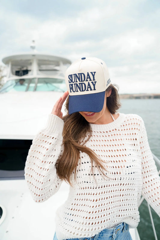 Sunday Funday - Navy Vintage Trucker Hat KenzKustomz