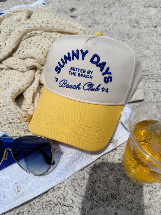 Sunny Days - Yellow Vintage Trucker Hat KenzKustomz