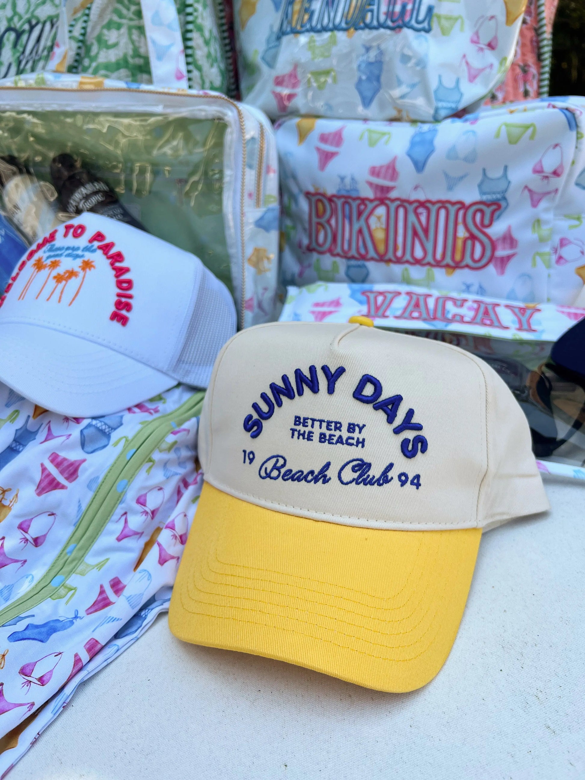Sunny Days - Yellow Vintage Trucker Hat KenzKustomz