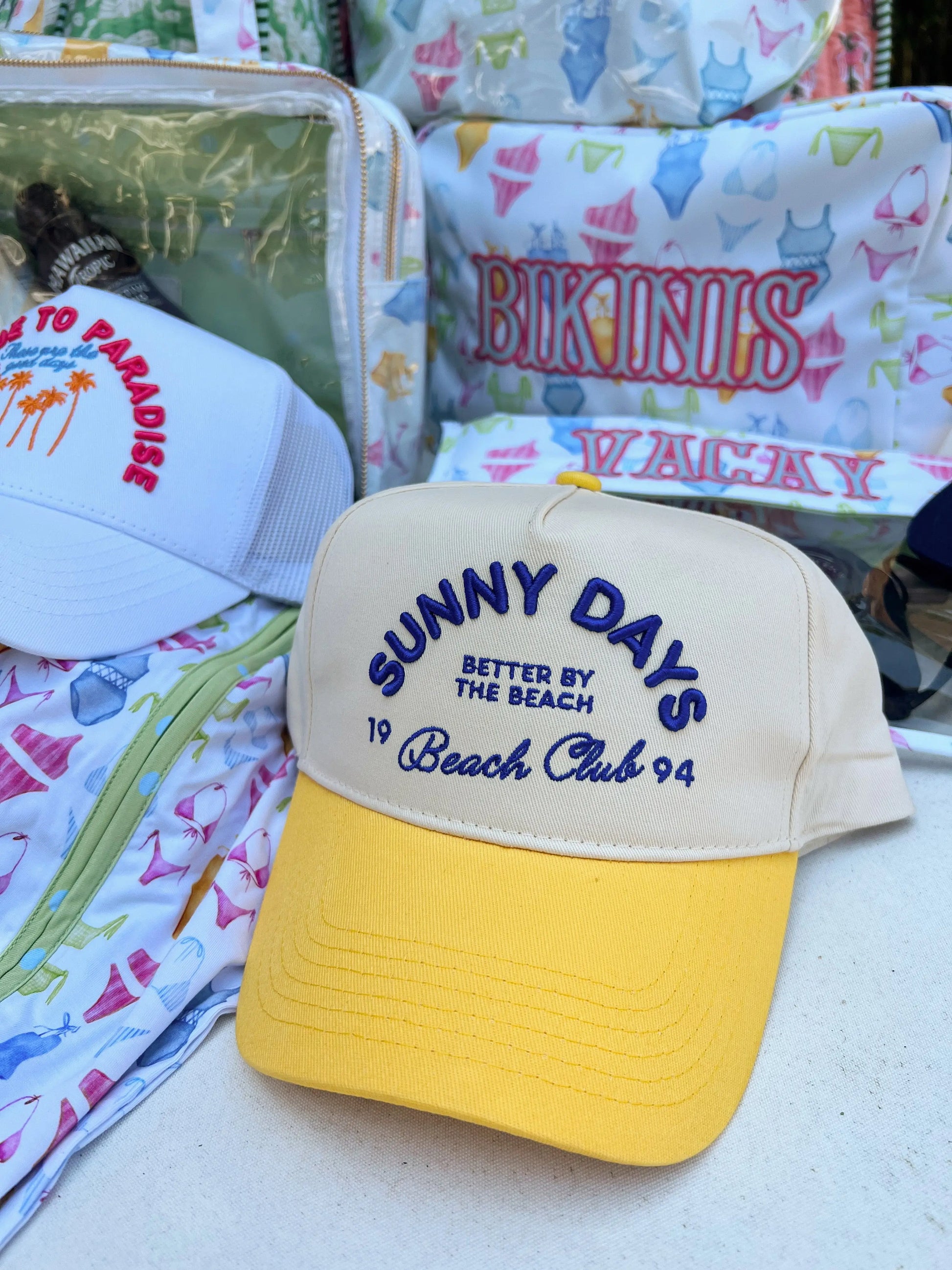 Sunny Days - Yellow Vintage Trucker Hat KenzKustomz