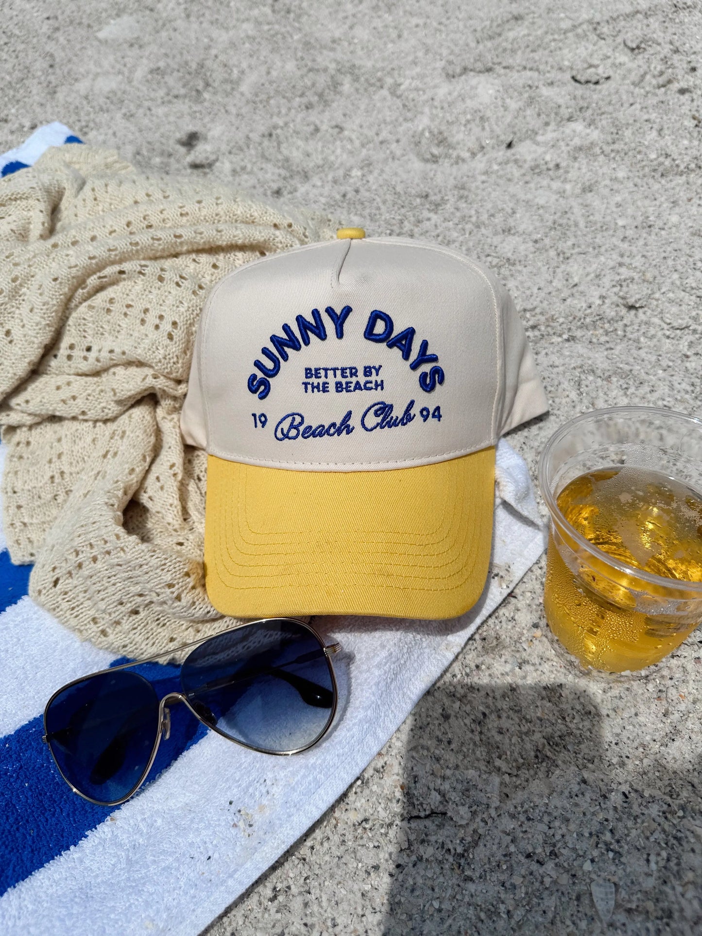Sunny Days - Yellow Vintage Trucker Hat KenzKustomz