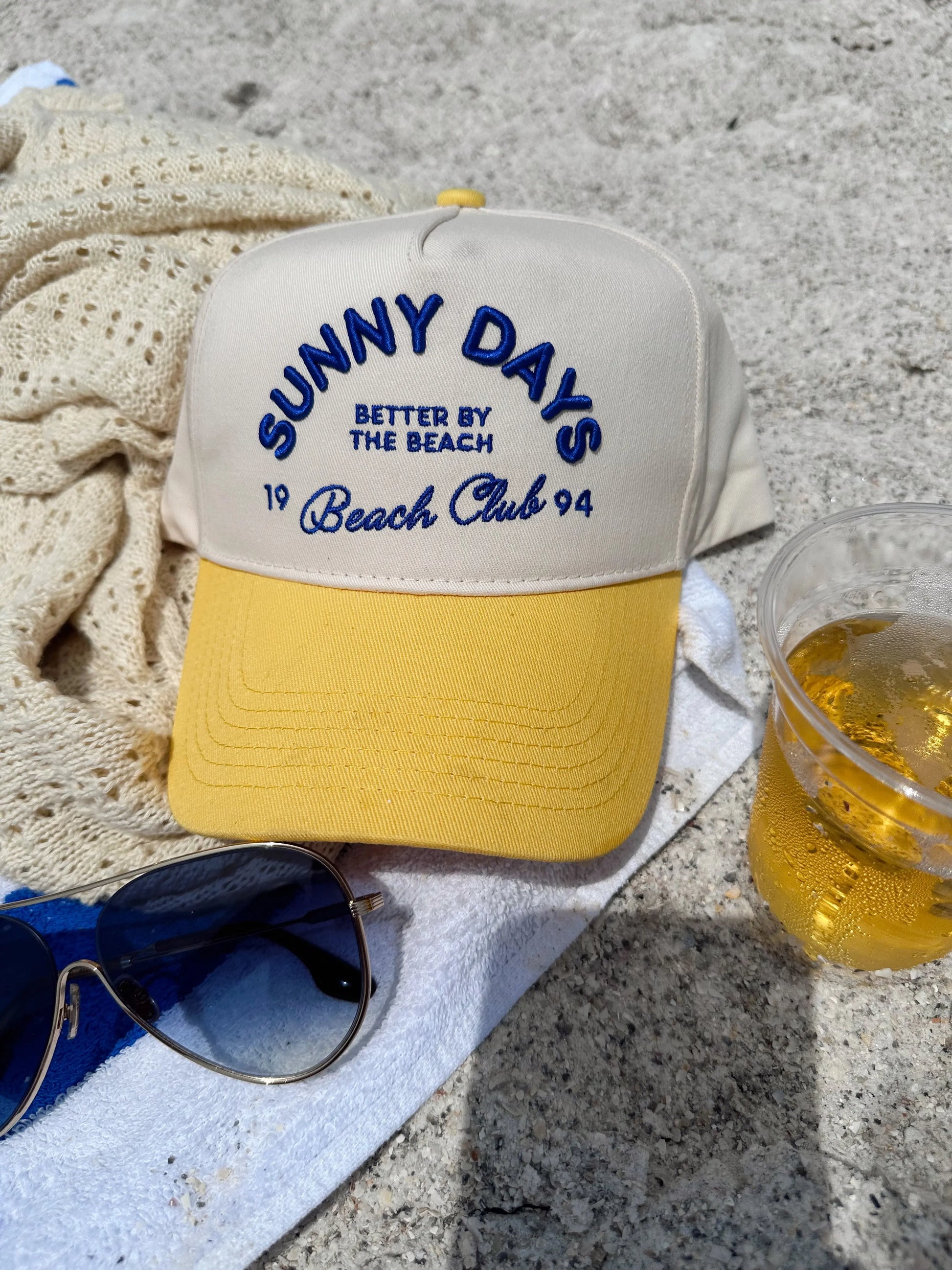 Sunny Days - Yellow Vintage Trucker Hat KenzKustomz