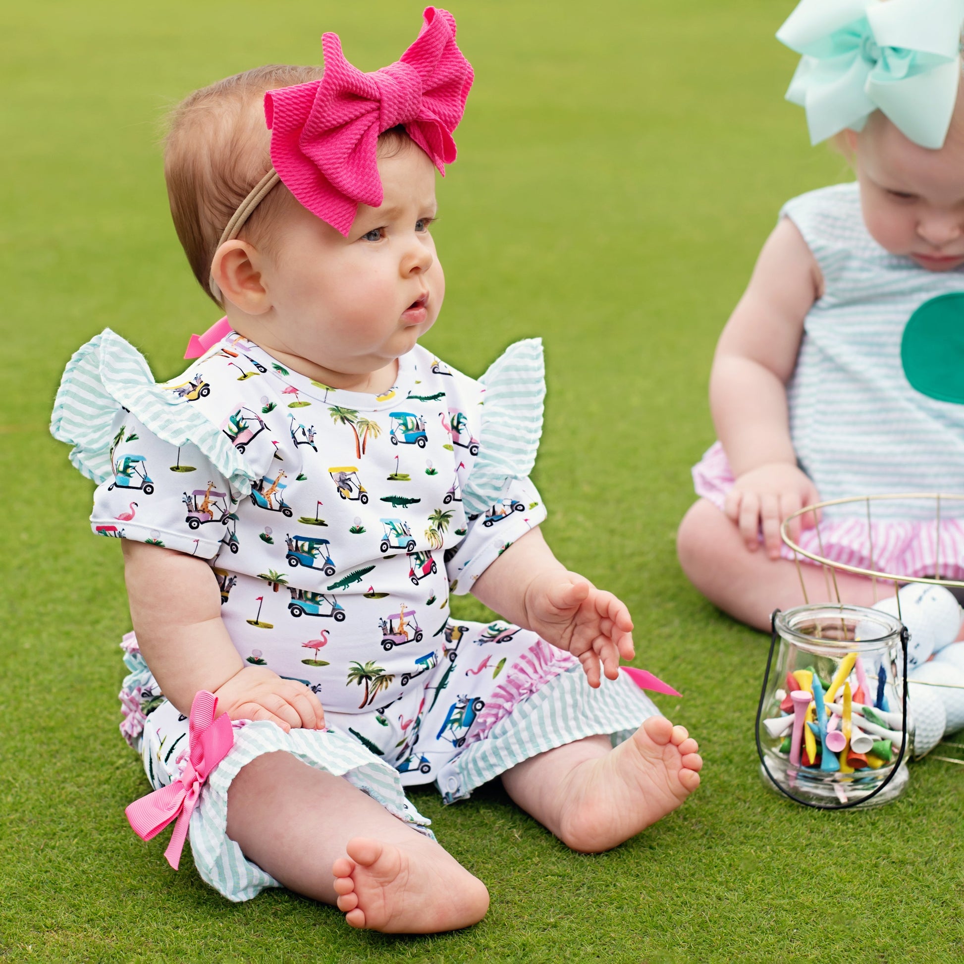 The Palms Girls Golf Romper - Latchkey 