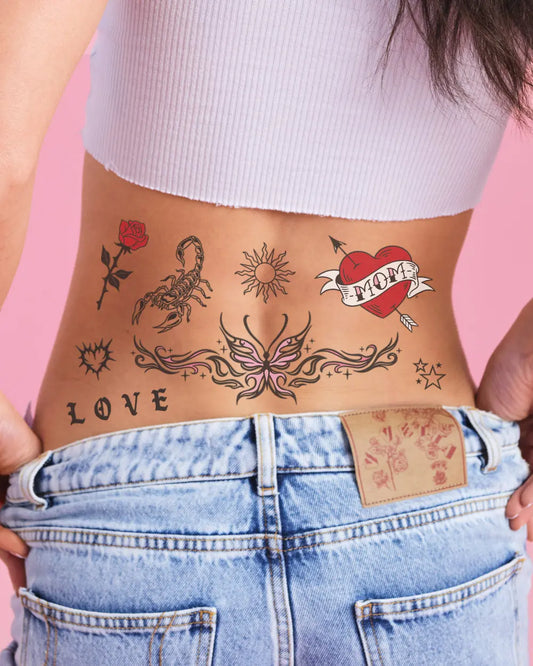 Tatted Up Tats - 28 temporary tattoos xo, Fetti