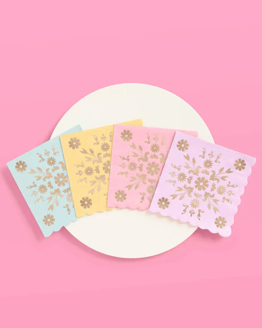 Tea Time Napkins - 24 foil napkins xo, Fetti