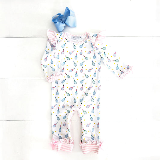 Pastel Tennis Romper for Baby and Toddler - Latchkey