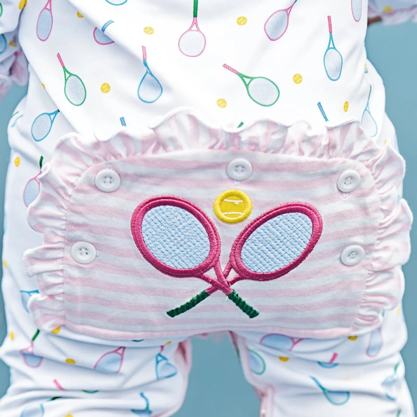 Pastel Tennis Romper for Baby and Toddler - Latchkey