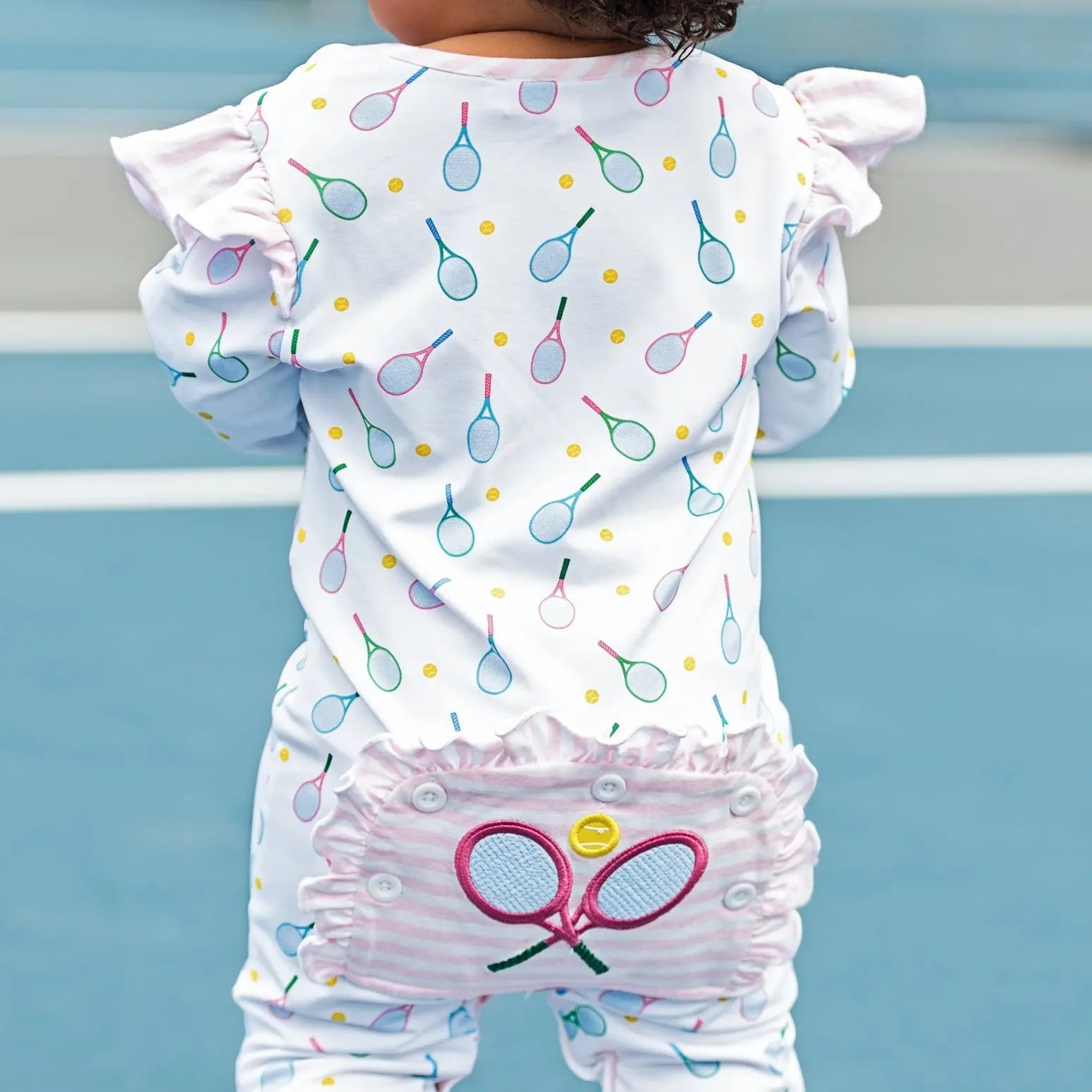 Pastel Tennis Romper for Baby and Toddler - Latchkey