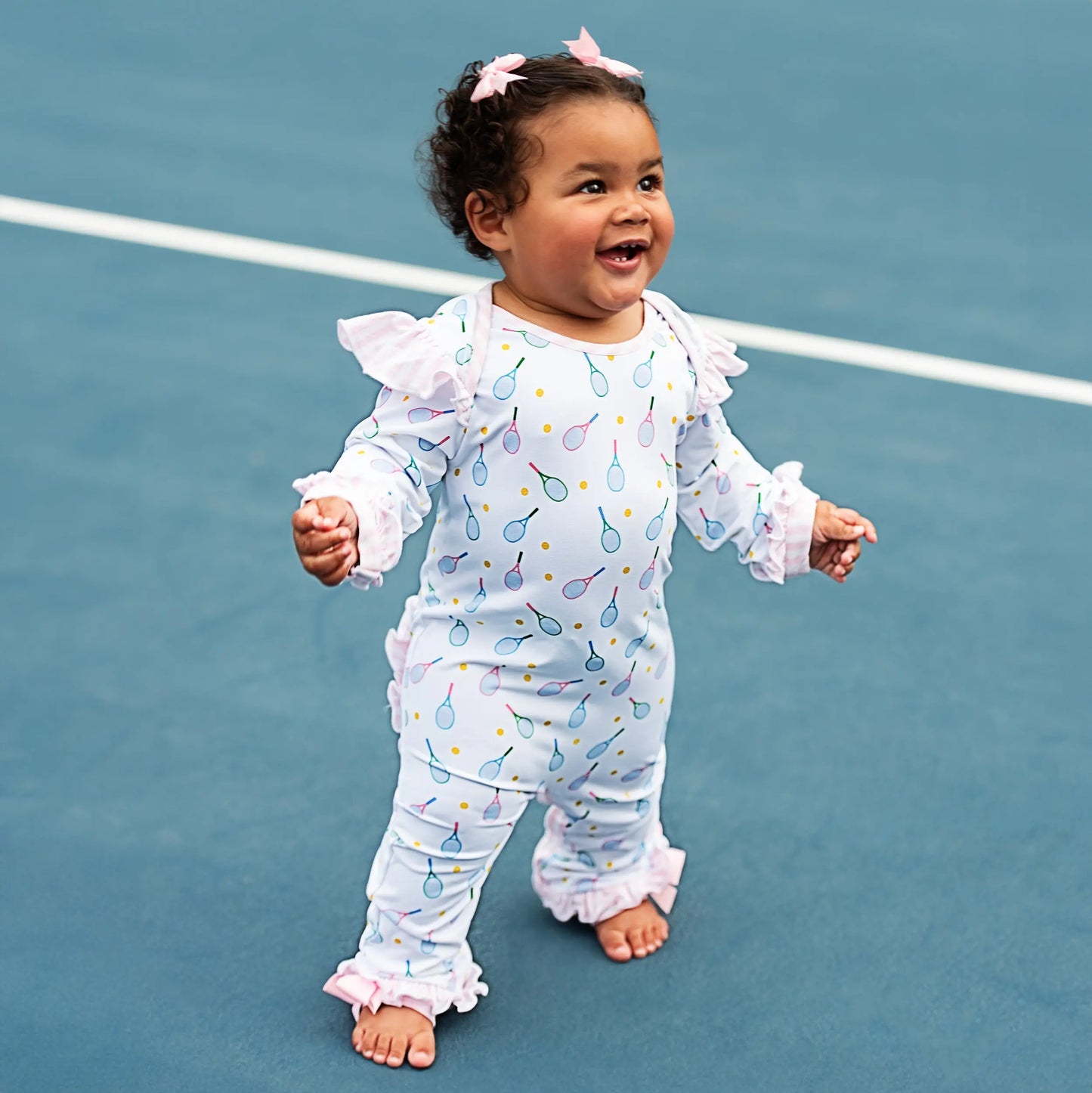 Pastel Tennis Romper for Baby and Toddler - Latchkey