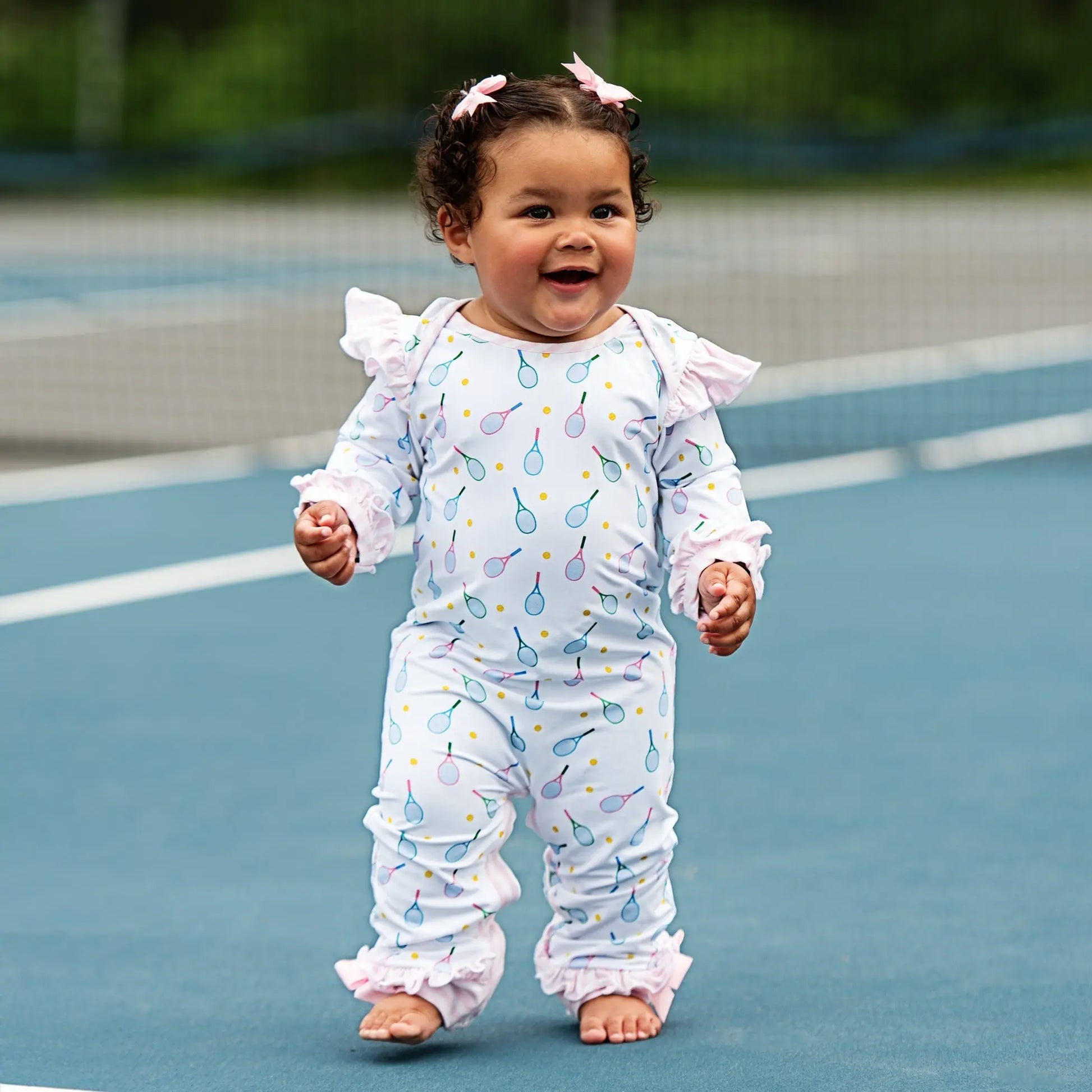 Pastel Tennis Romper for Baby and Toddler - Latchkey