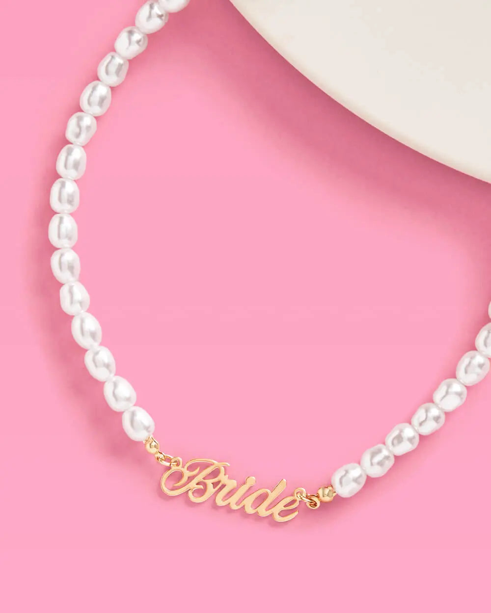 That Bride Necklace - gold nameplate necklace xo, Fetti