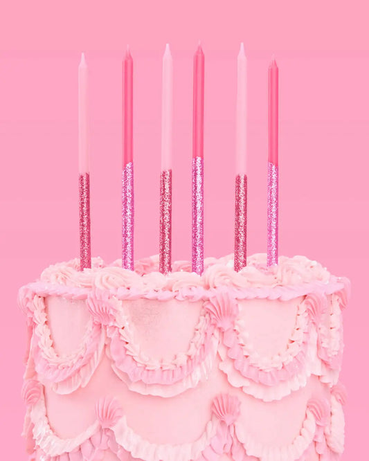 That's Hot Candles - pink glitter candles xo, Fetti