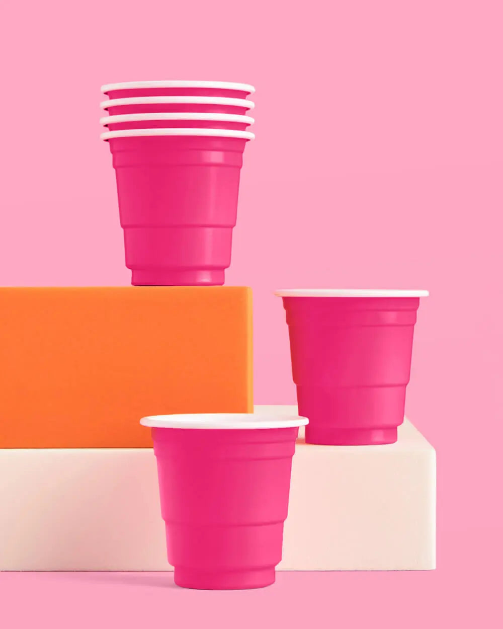 That's Hot Shots - 50 hot pink plastic cups xo, Fetti