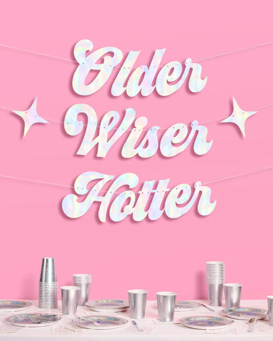The Motto Banner 2.0 - iridescent foil banner xo, Fetti