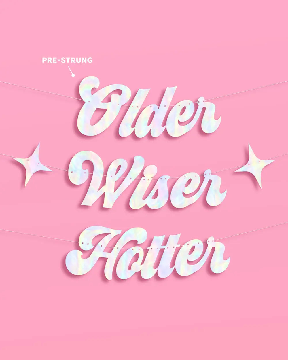 The Motto Banner 2.0 - iridescent foil banner xo, Fetti