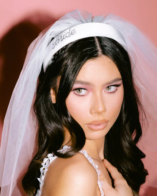 The Noncommittal 2.0 - headband w/ removable veil xo, Fetti