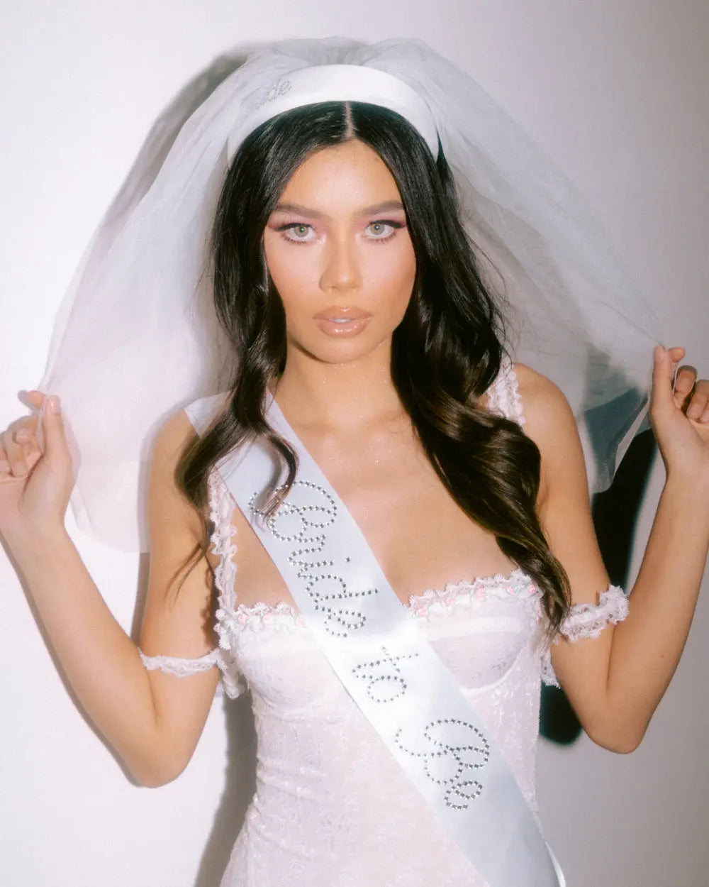 The Noncommittal Pack - veil headband + sash xo, Fetti