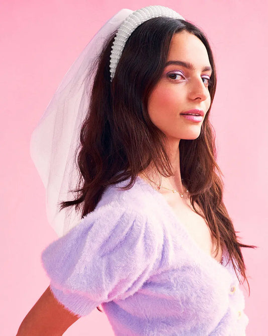 The Noncommittal - headband w/ removable veil xo, Fetti