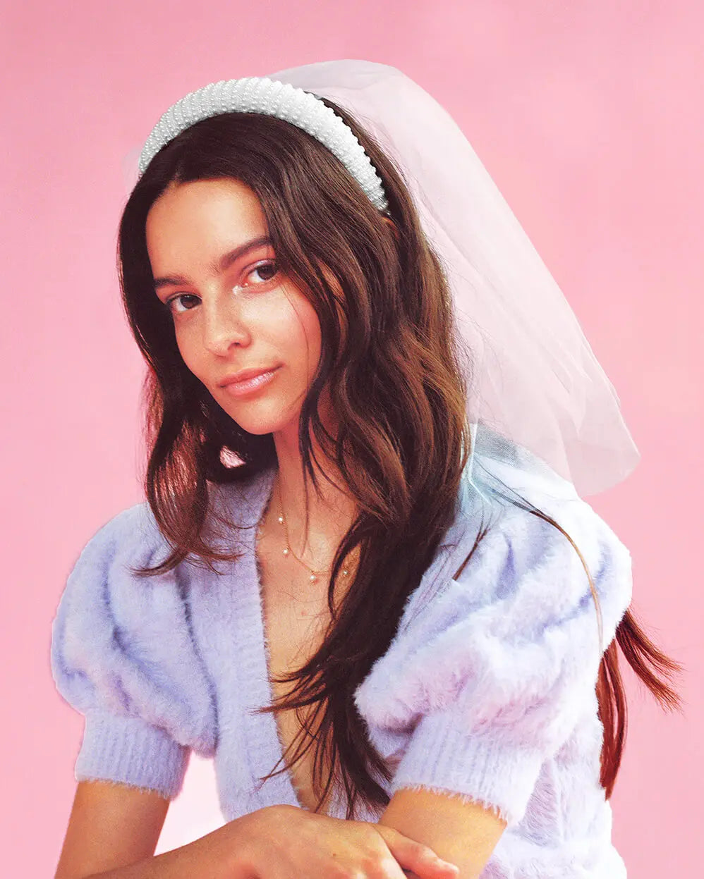 The Noncommittal - headband w/ removable veil xo, Fetti
