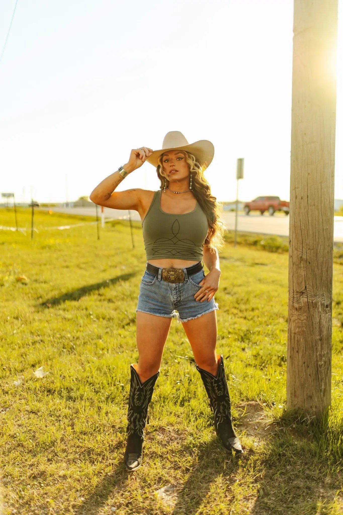 The Original, Viral Boot Stitch Western Tank Top Wild Junkie