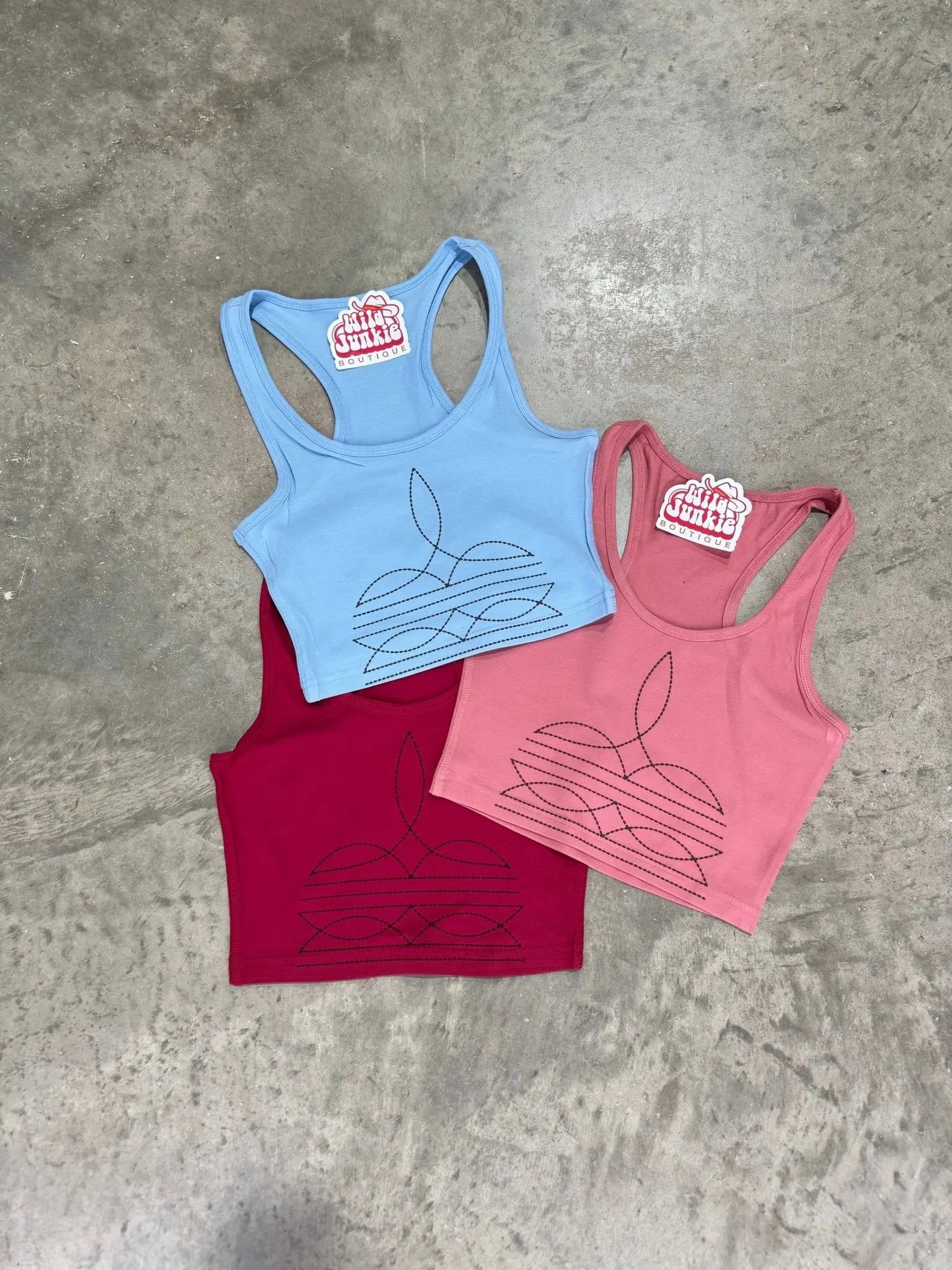 The Original, Viral Boot Stitch Western Tank Top Wild Junkie