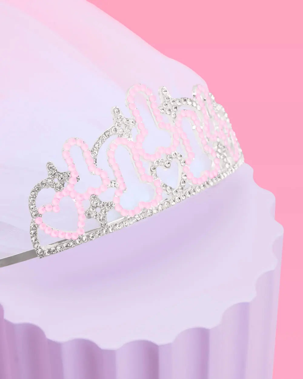 The Penis Tiara + Veil - rhinestone tiara + veil xo, Fetti