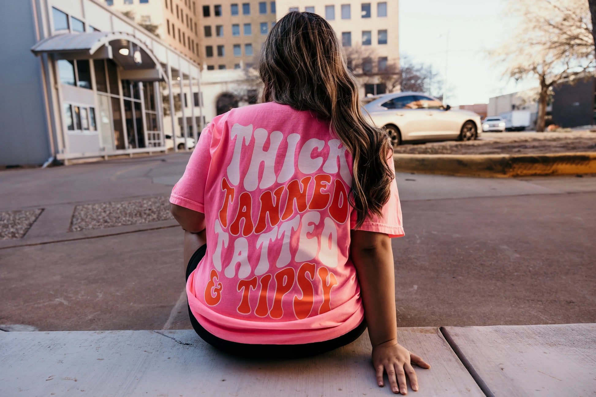 Thick, Tanned, Tatted, and Tipsy Graphic Tee Shop Karma Tees