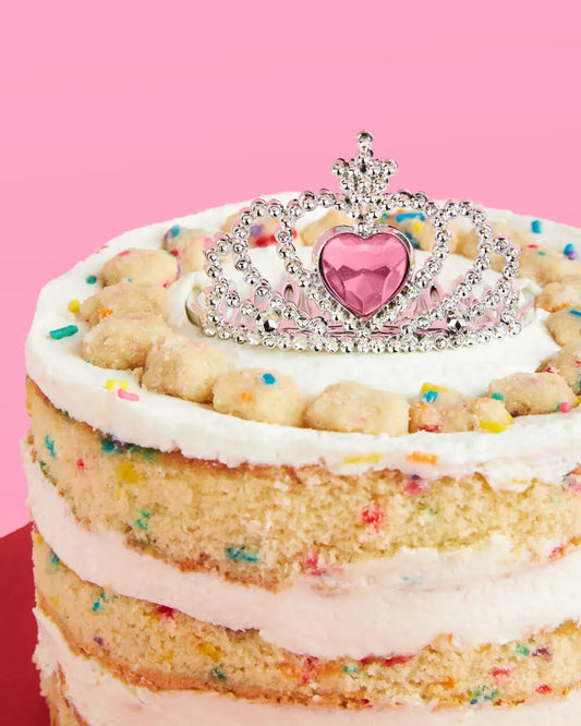 Tiara Topper - mini pink + silver tiara xo, Fetti