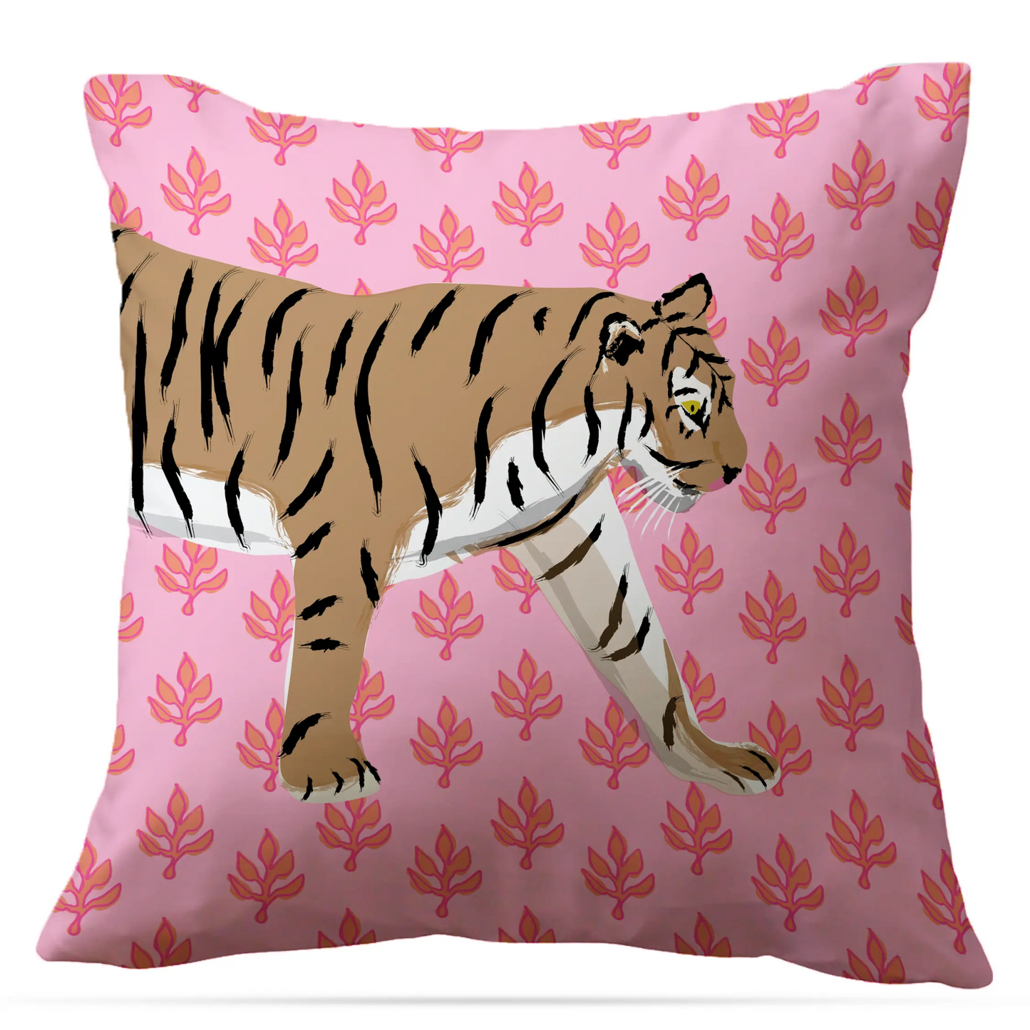 Tiger Flora Indoor/Outdoor Pillow - Square CB Studio