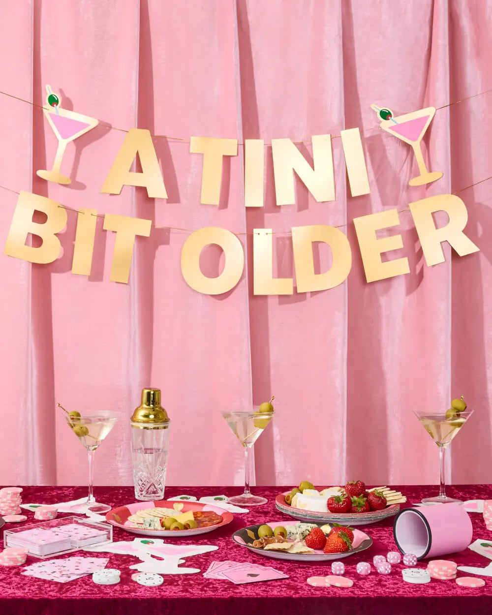 Tini Bit Older Banner - gold foil banner xo, Fetti