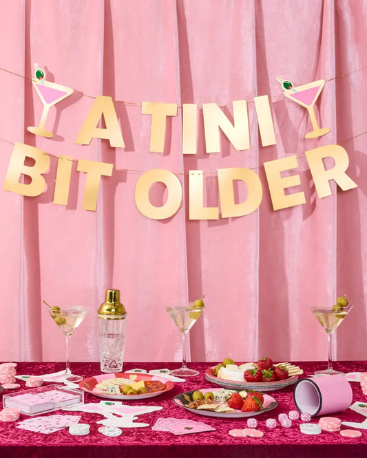 Tini Bit Older Banner - gold foil banner xo, Fetti