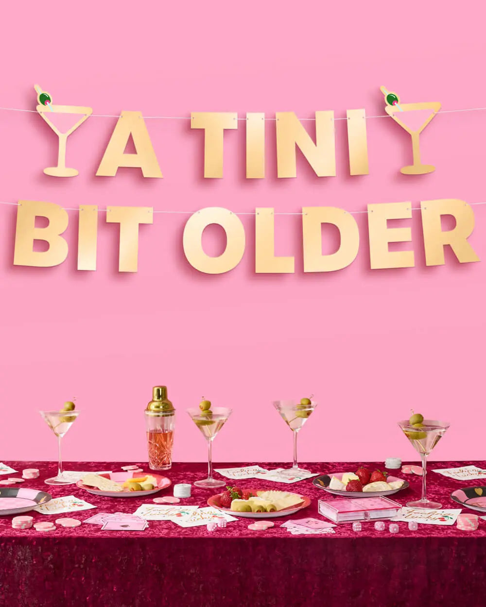 Tini Bit Older Banner - gold foil banner xo, Fetti