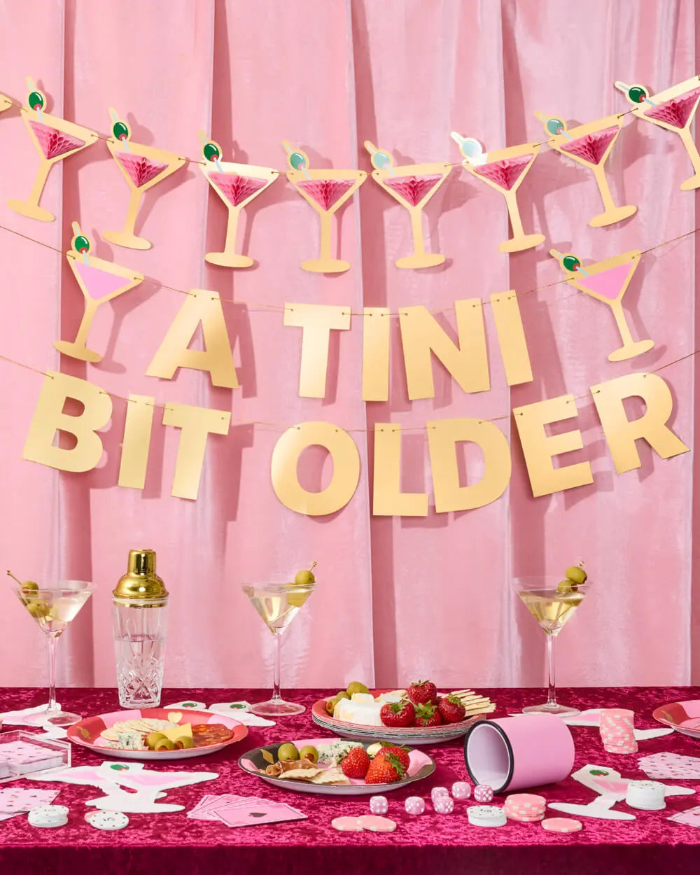 Tini Bit Older Banner - gold foil banner xo, Fetti
