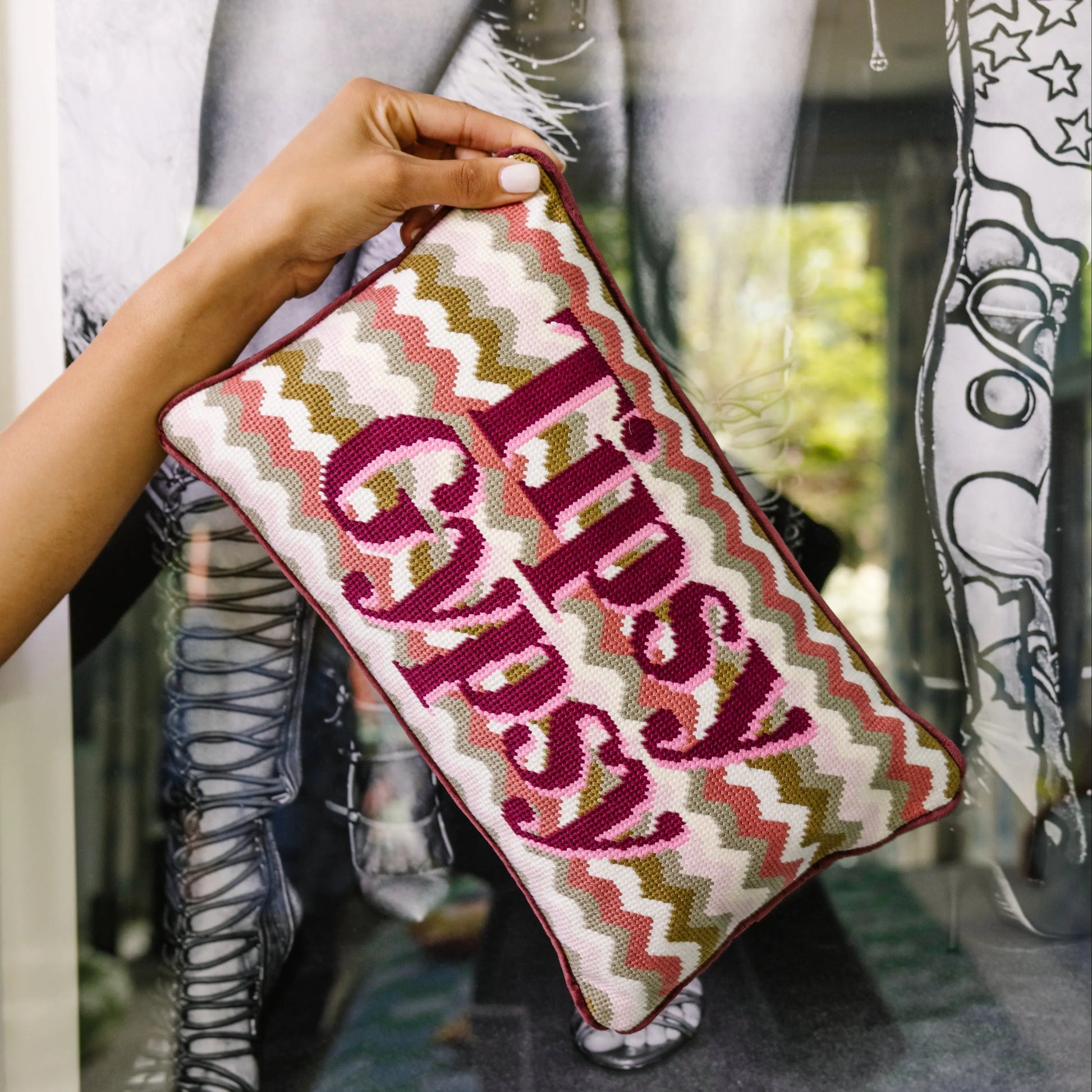 Tipsy Gypsy Needlepoint Pillow Furbish Studio
