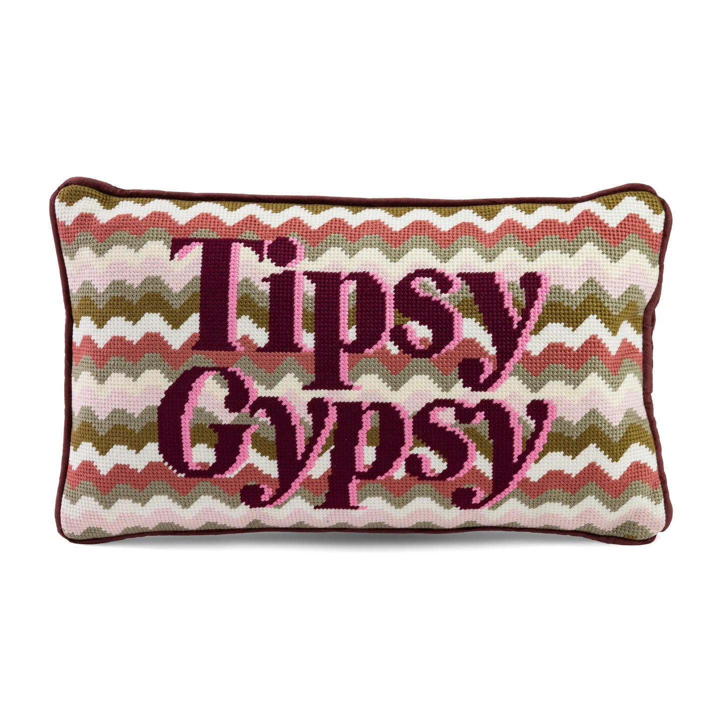 Tipsy Gypsy Needlepoint Pillow Furbish Studio