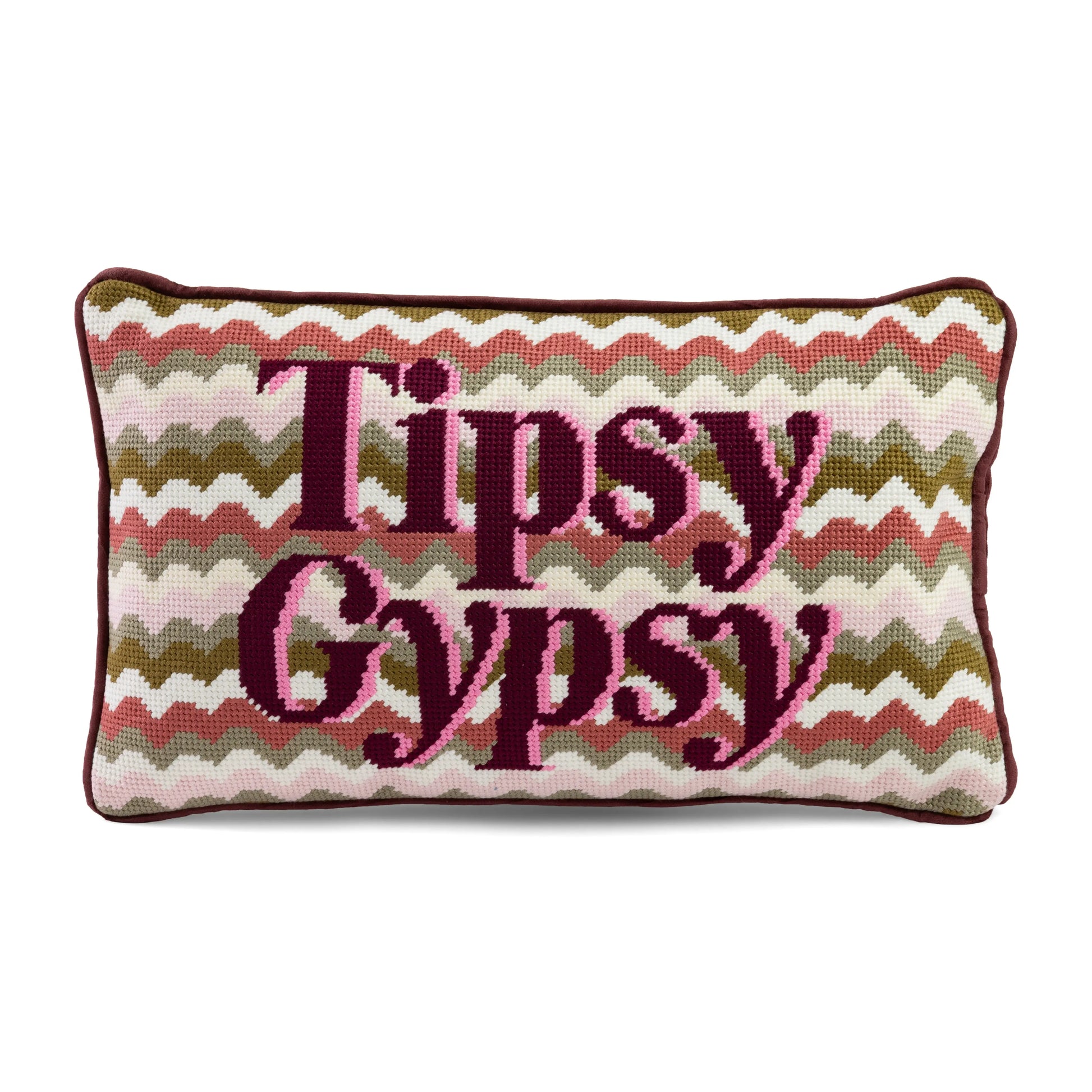 Tipsy Gypsy Needlepoint Pillow Furbish Studio