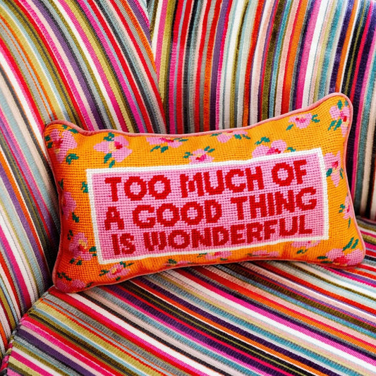 Too Much Needlepoint Pillow Furbish Studio
