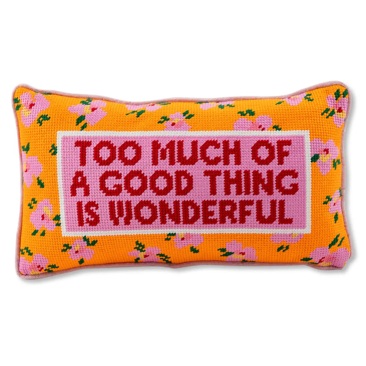 Too Much Needlepoint Pillow Furbish Studio